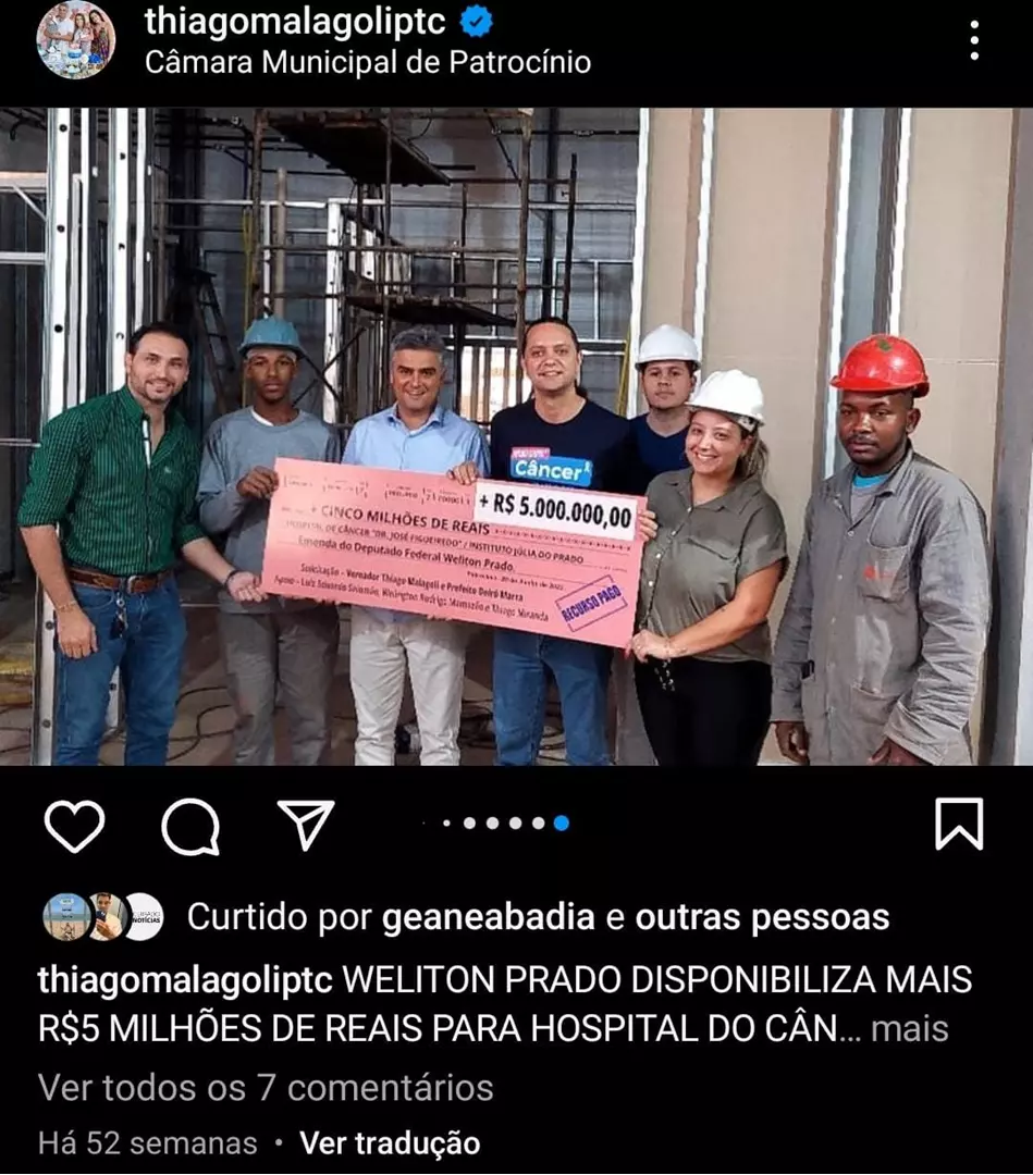 Hospital do Câncer de Patrocínio perde 2 milhões de reais